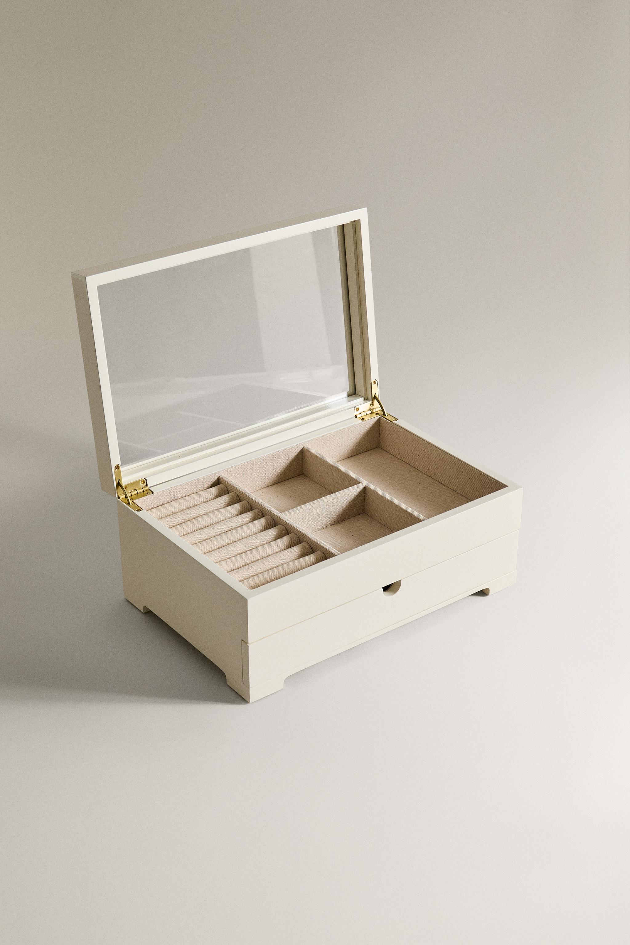 LACQUERED JEWELRY BOX WITH A DRAWER AND LID
